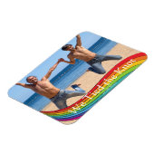 Rainbow Same Gender Foto Wedding Ankündigung Magnet (Linke Seite)