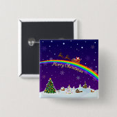 Rainbow Santa Claus Button (Vorne & Hinten)