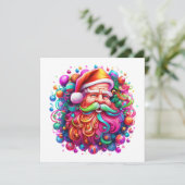 Rainbow Santa Claus Feiertagskarte (Stehend Vorderseite)