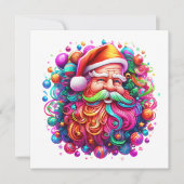 Rainbow Santa Claus Feiertagskarte (Vorderseite)