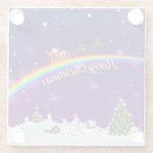 Rainbow Santa Claus Glasuntersetzer (Rückseite)