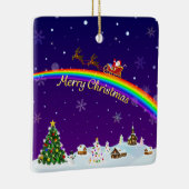 Rainbow Santa Claus Keramikornament (Rechts)