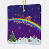 Rainbow Santa Claus Keramikornament (Links)