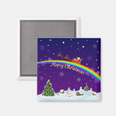 Rainbow Santa Claus Magnet (Vorderseite/Rückseite)