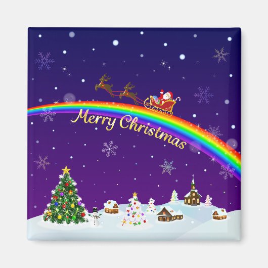 Rainbow Santa Claus Magnet (Vorne)