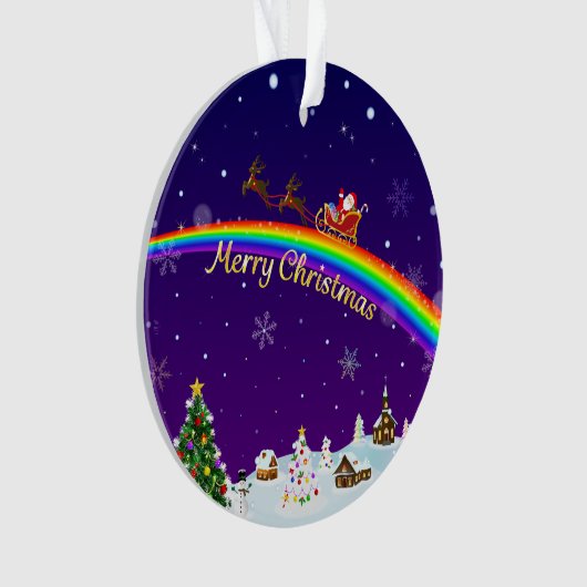 Rainbow Santa Claus Ornament (Vorderseite)