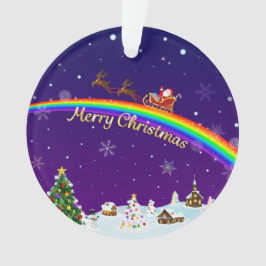 Rainbow Santa Claus Ornament