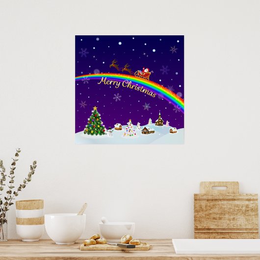 Rainbow Santa Claus Poster (Küche)