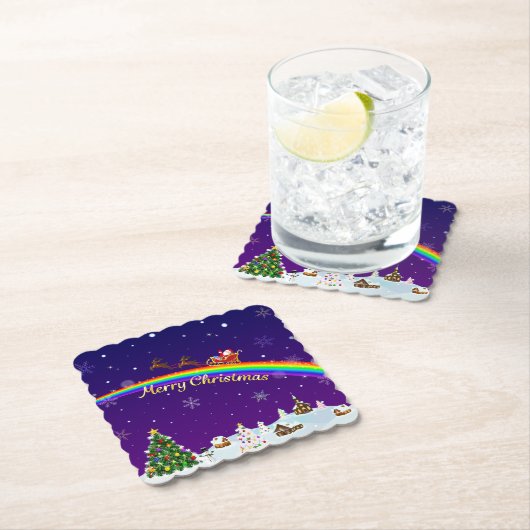 Rainbow Santa Claus Untersetzer (Vor Ort)