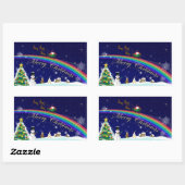 Rainbow Santa Rechteckiger Aufkleber (Blatt)