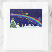 Rainbow Santa Rechteckiger Aufkleber (Tasche)