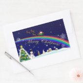 Rainbow Santa Rechteckiger Aufkleber (Umschlag)