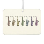 Rainbow Saxophones Music Art | Colorful Saxophone  Autolufterfrischer (Rückseite)