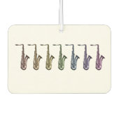 Rainbow Saxophones Music Art | Colorful Saxophone  Autolufterfrischer (Vorderseite)