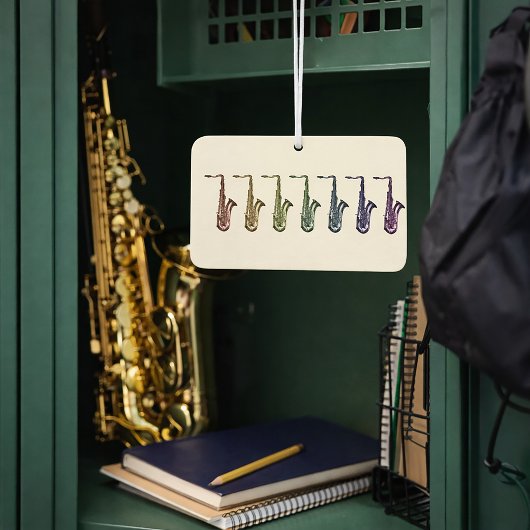 Rainbow Saxophones Music Art | Colorful Saxophone  Autolufterfrischer