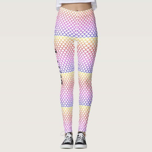 Rainbow Scales Mermaid Schwanz Leggings (Vorderseite)