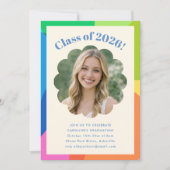 Rainbow Scallop Photo 2026 Class Graduation Party Einladung (Vorderseite)