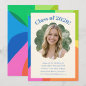 Rainbow Scallop Photo 2026 Class Graduation Party Einladung (Vorne/Hinten)
