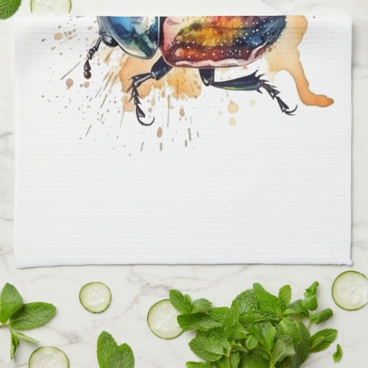 Rainbow Scarab Geschirrtuch (Gefaltet)