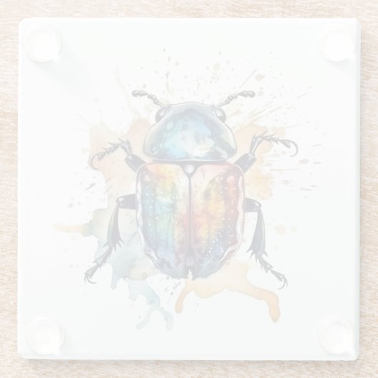 Rainbow Scarab Glasuntersetzer (Rückseite)