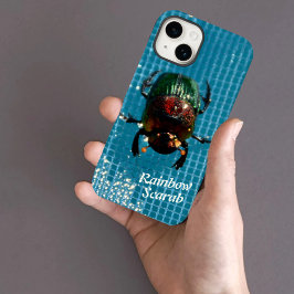Rainbow Scarab Käfer auf Blue Personalisiert Case-Mate iPhone 14 Hülle