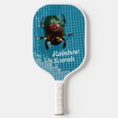 Rainbow Scarab Käfer Fotografy Blue Pickleball Schläger (Vorderseite)