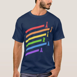 Rainbow Schach Pieces Boardgames Nerd T-Shirt