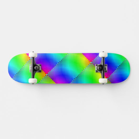 Rainbow Schachbrett von Kenneth Yoncich Skateboard (Horizontal)
