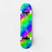 Rainbow Schachbrett von Kenneth Yoncich Skateboard (Vorderseite)