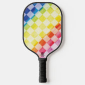 Rainbow-Schachbretter Pickleball Schläger (Vorderseite)