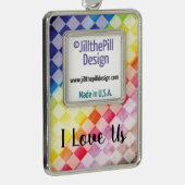 Rainbow-Schachbretter Rahmen-Ornament Silber (Rechts)