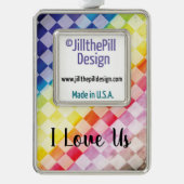 Rainbow-Schachbretter Rahmen-Ornament Silber (Vorderseite)