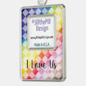 Rainbow-Schachbretter Rahmen-Ornament Silber (Links)