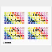 Rainbow-Schachbretter Rechteckiger Aufkleber (Blatt)