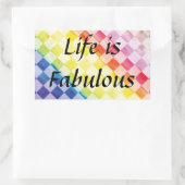 Rainbow-Schachbretter Rechteckiger Aufkleber (Tasche)