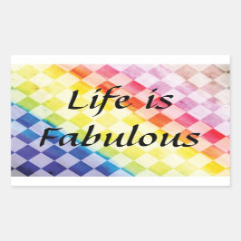 Rainbow-Schachbretter Rechteckiger Aufkleber