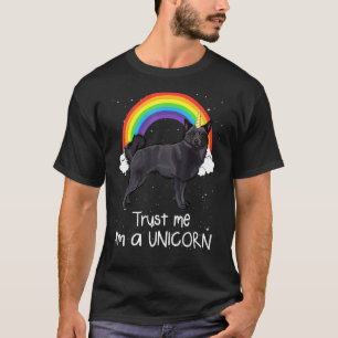 Rainbow Schipperke Trust Me Im a Unicorn Dog T-Shirt