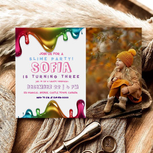 Rainbow-Schleime aus Party   Gender Neutral Einladung