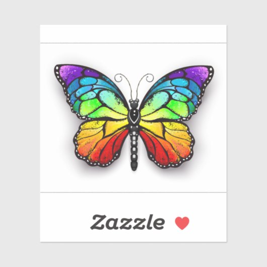 Rainbow-Schmetterling Monarch Aufkleber (Blatt)