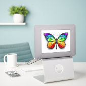 Rainbow-Schmetterling Monarch Aufkleber (Laptop auf Schreibtisch)
