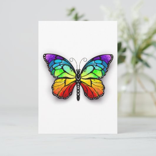 Rainbow-Schmetterling Monarch Begleitkarte (Stehend Vorderseite)