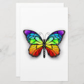 Rainbow-Schmetterling Monarch Briefpapier (Vorne/Hinten)