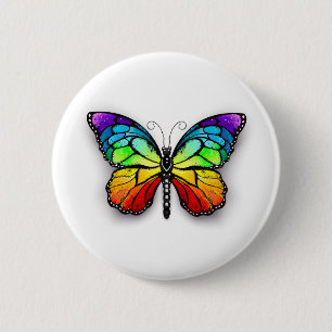 Rainbow-Schmetterling Monarch Button