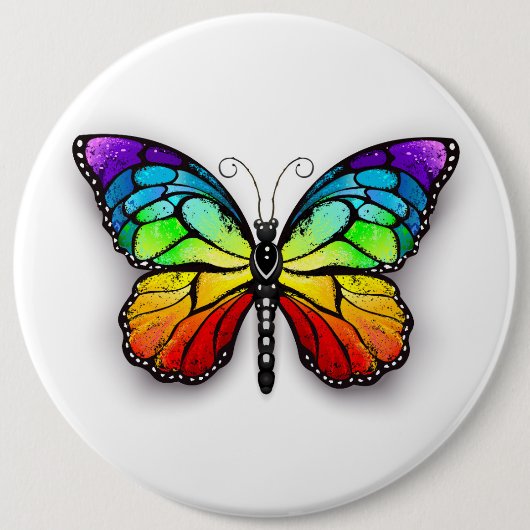 Rainbow-Schmetterling Monarch Button (Vorderseite)