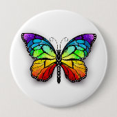 Rainbow-Schmetterling Monarch Button (Vorderseite)