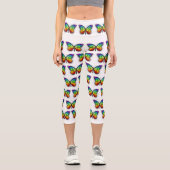 Rainbow-Schmetterling Monarch Capri Leggings (Vorderseite)