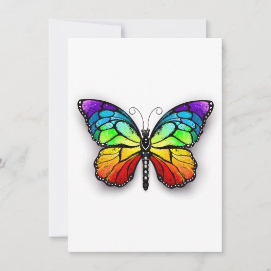 Rainbow-Schmetterling Monarch Dankeskarte (Vorderseite)