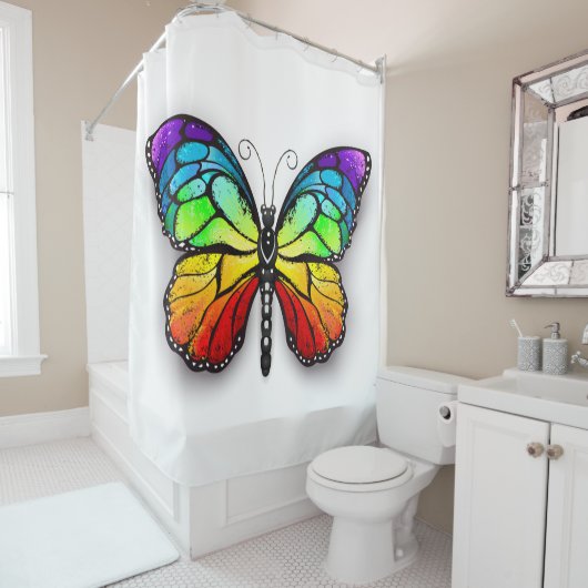Rainbow-Schmetterling Monarch Duschvorhang (Beispiel)