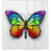 Rainbow-Schmetterling Monarch Duschvorhang (Vorderseite)