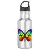 Rainbow-Schmetterling Monarch Edelstahlflasche (Vorderseite)